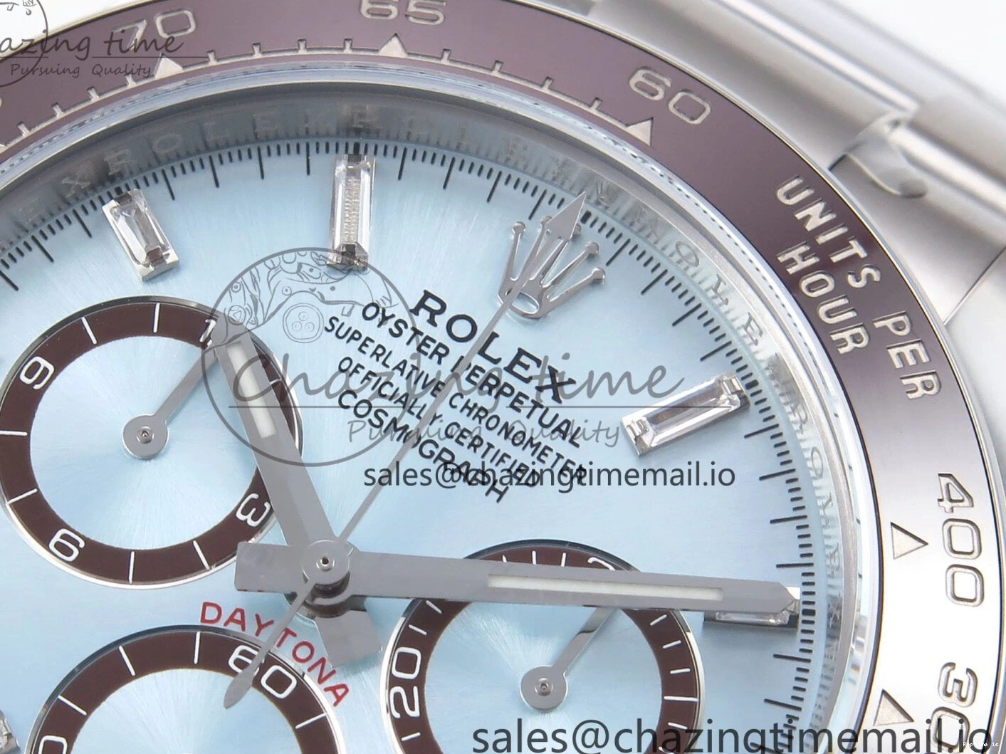 0110 UrbanStyle Daytona 116506 AR+SF 1:1 Best Edition Ice Blue Brown Dial Crystal Markers on SS Bracelet SH 1009